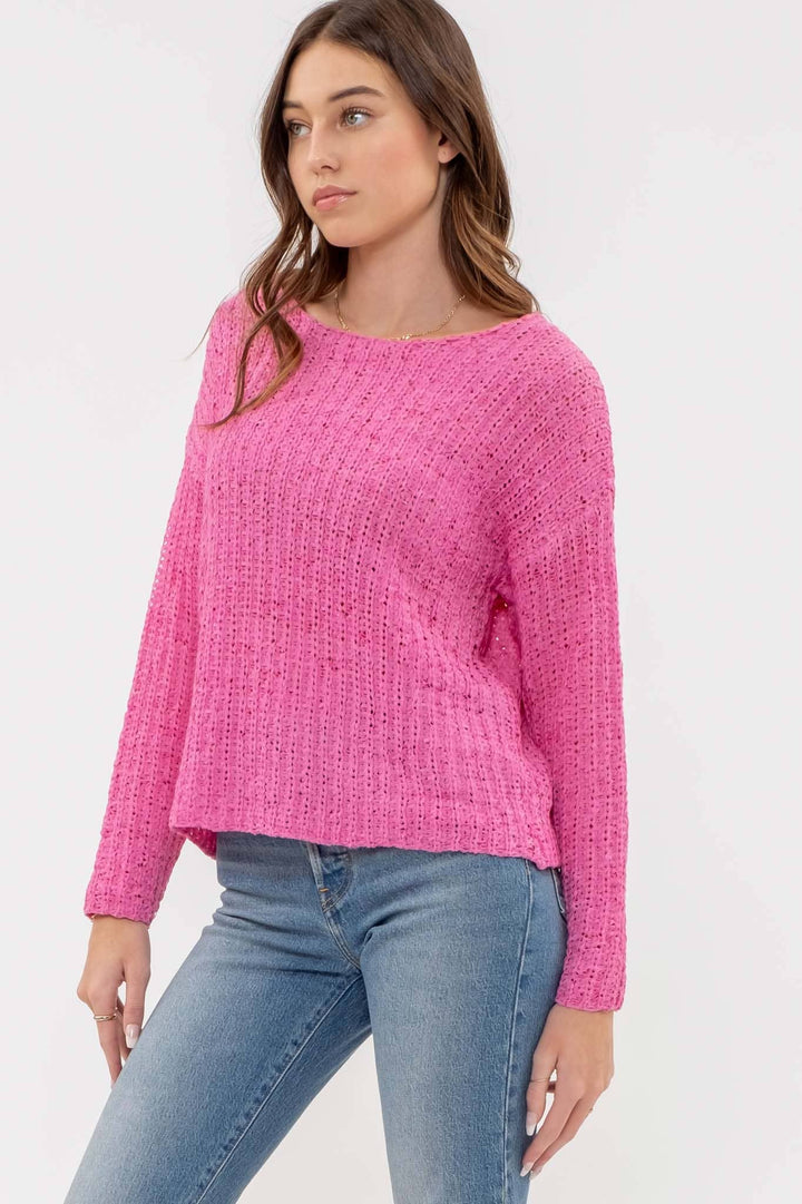 Women's Sweaters - BACK BUTTONED KNIT PULLOVER -  - Cultured Cloths Apparel