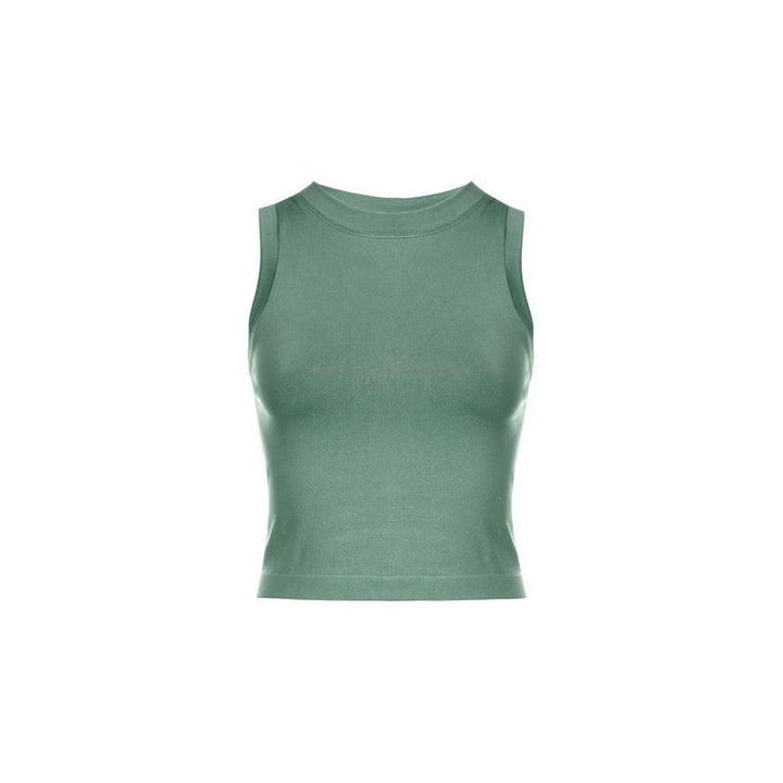 Athleisure - Cropped Seamless Muscle Tank Top - D.Green - Cultured Cloths Apparel