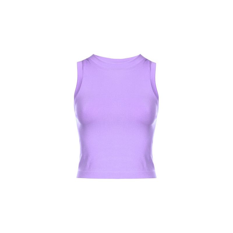 Athleisure - Cropped Seamless Muscle Tank Top - Purple - Cultured Cloths Apparel