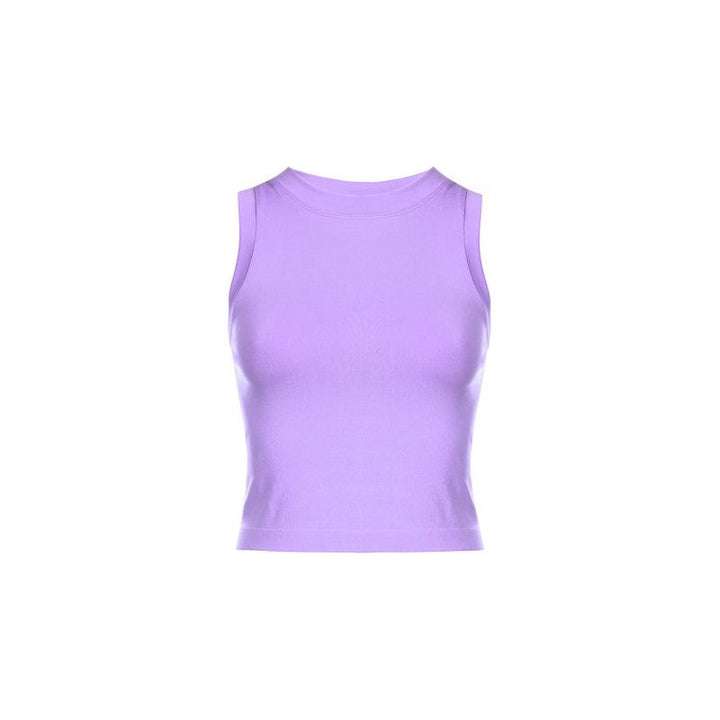 Athleisure - Cropped Seamless Muscle Tank Top - Purple - Cultured Cloths Apparel