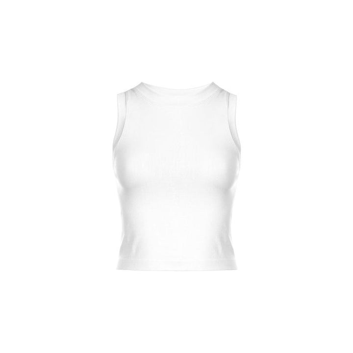 Athleisure - Cropped Seamless Muscle Tank Top - White - Cultured Cloths Apparel