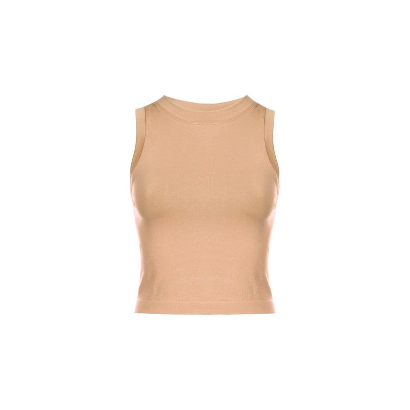 Athleisure - Cropped Seamless Muscle Tank Top - Medium Nude - Cultured Cloths Apparel