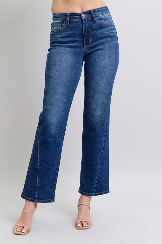 Denim - Judy Blue Full Size Side Seam Detail Straight Jeans with Pockets - Medium - Cultured Cloths Apparel