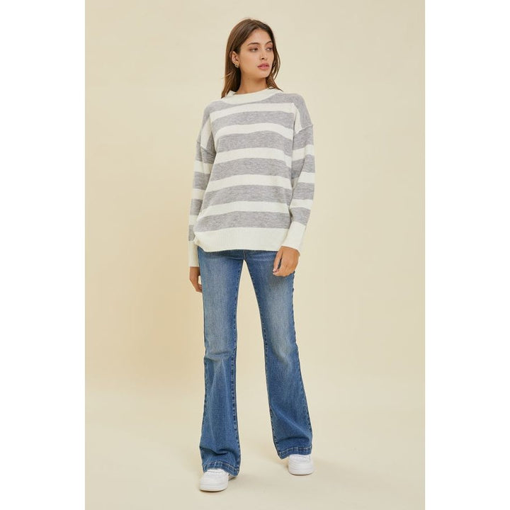 Women's Sweaters - Striped & Comfy Sweater -  - Cultured Cloths Apparel