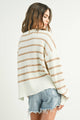 Women's Sweaters - BOAT NECK STRIPED KNIT SWEATER -  - Cultured Cloths Apparel