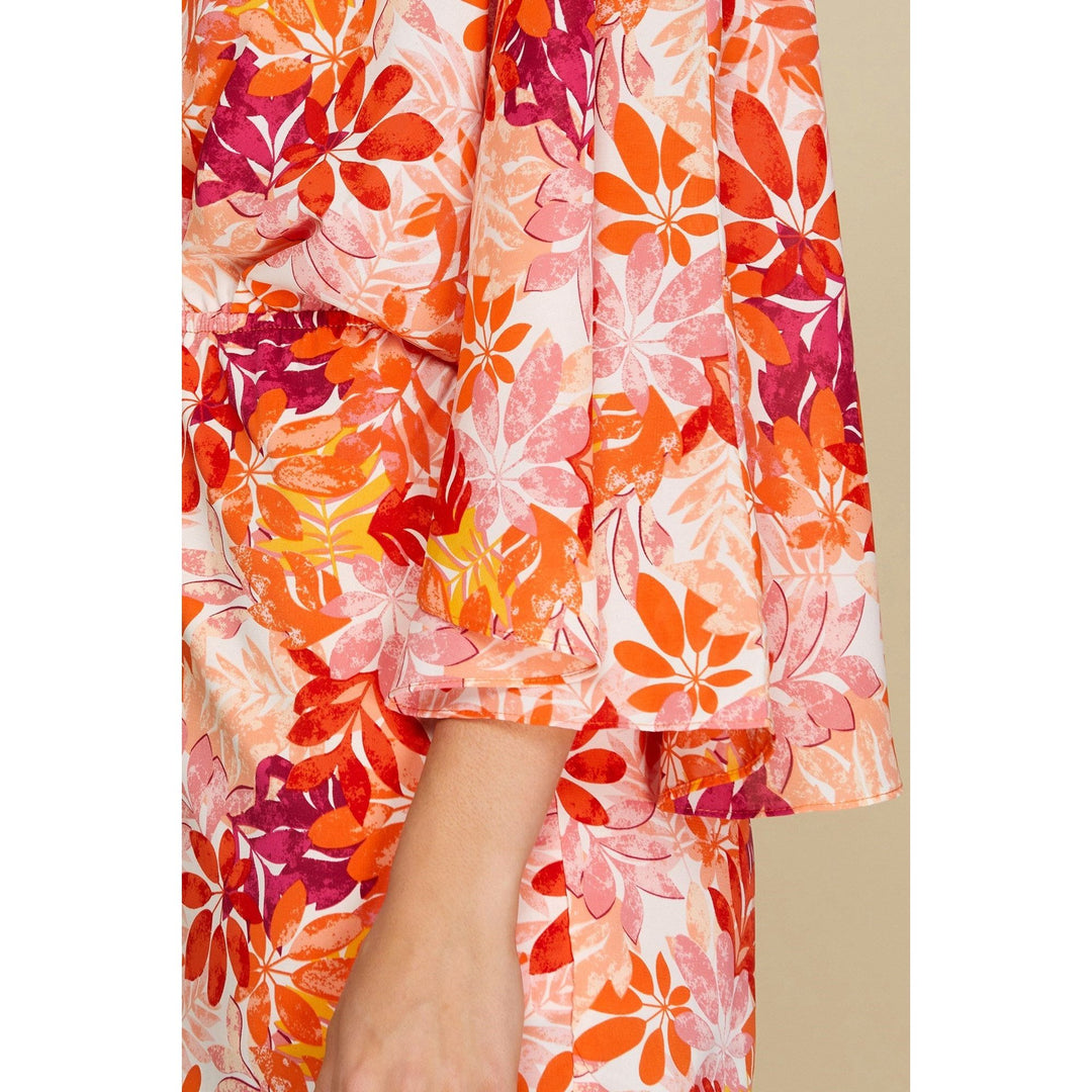 Women's Rompers - Kimono Sleeve Floral Woven Romper -  - Cultured Cloths Apparel