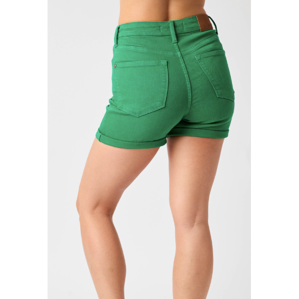 Women's Shorts - Judy Blue Kelly Green High Waist Tummy Control Shorts -  - Cultured Cloths Apparel