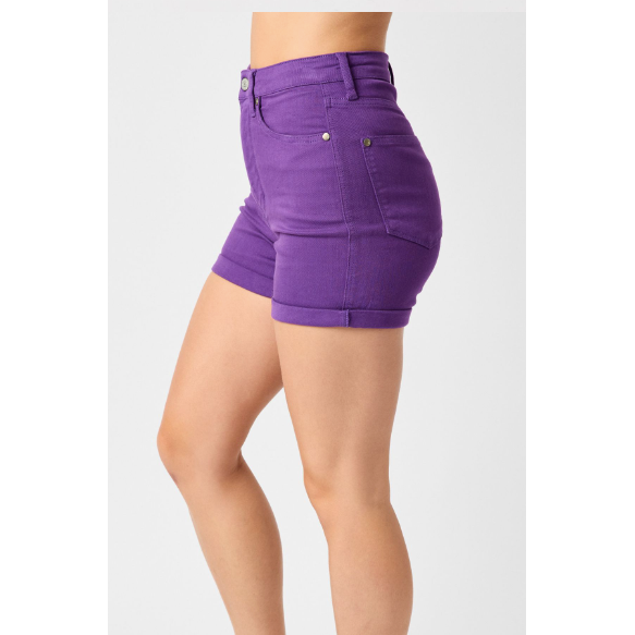 Women's Shorts - Judy Blue High Waist Tummy Control Garment Dyed Shorts -  - Cultured Cloths Apparel