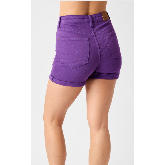 Women's Shorts - Judy Blue High Waist Tummy Control Garment Dyed Shorts -  - Cultured Cloths Apparel