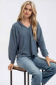 Women's Long Sleeve - V NECK LONG SLEEVE KNIT TOP -  - Cultured Cloths Apparel