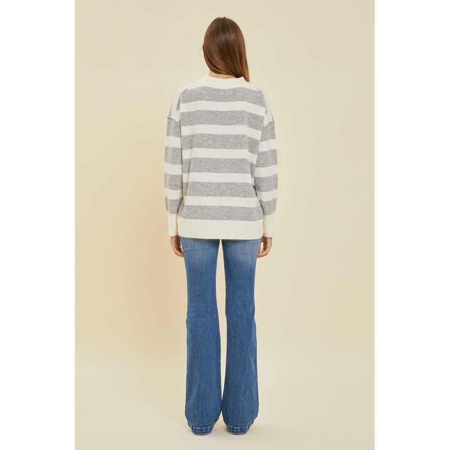 Women's Sweaters - Striped & Comfy Sweater -  - Cultured Cloths Apparel