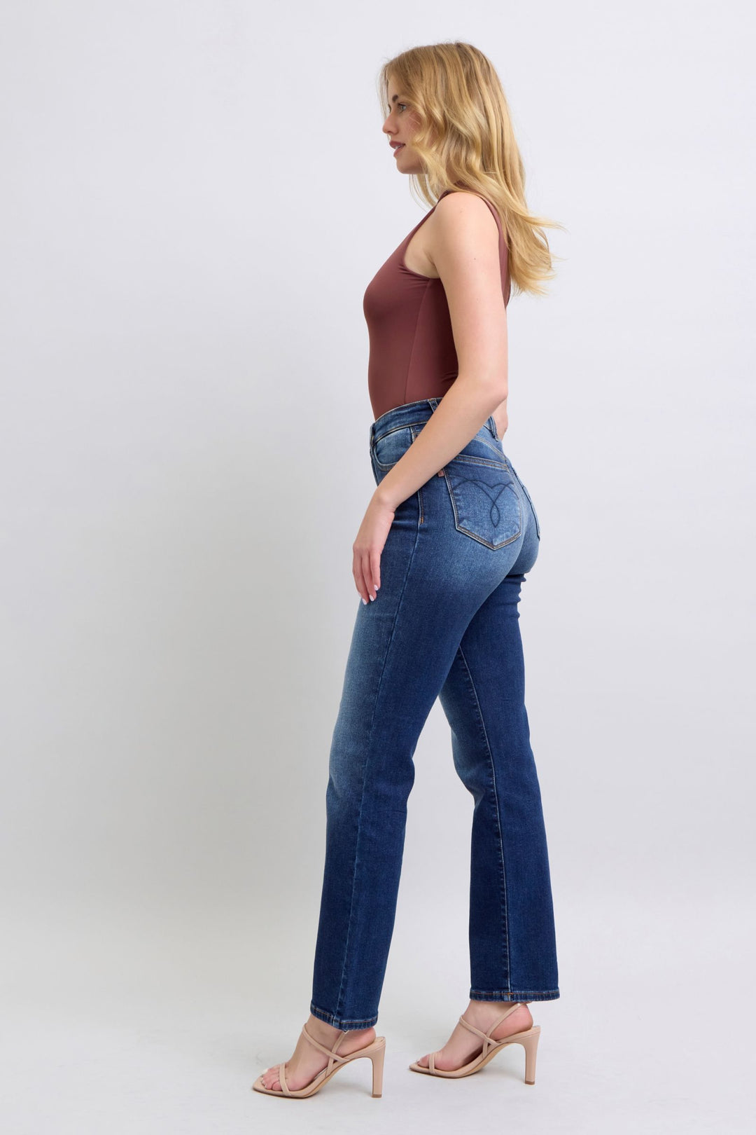 Denim - Judy Blue Full Size Washed Straight Leg Jeans with Pockets - - Cultured Cloths Apparel