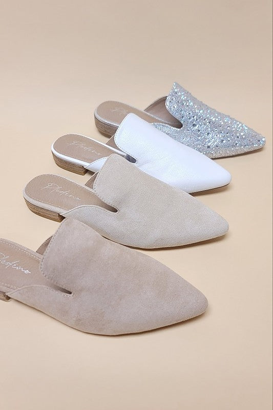  - GEM-39 - POINTED TOE SLIP ON MULE FLATS -  - Cultured Cloths Apparel