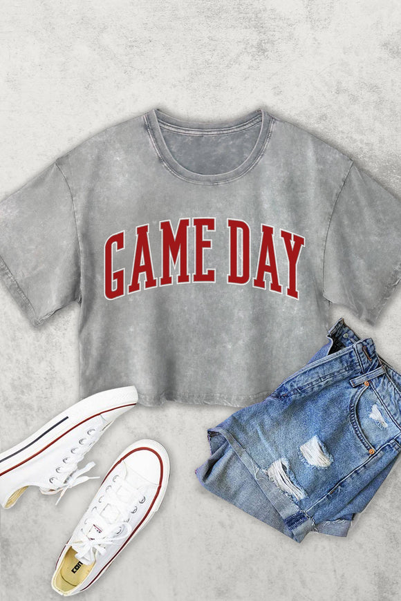 Graphic T-Shirts - GAME DAY PUFF WOMEN'S VINTAGE GRAPHIC CROP TOP -  - Cultured Cloths Apparel