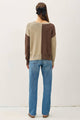 Women's Sweaters - COLOR BLOCKED BASIC ROUND NECK SWEATER -  - Cultured Cloths Apparel