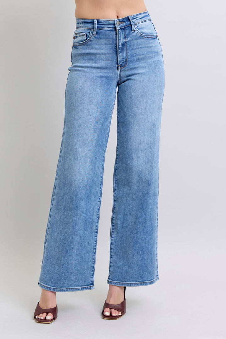 Denim - Judy Blue Full Size Wide Leg Jeans with Pockets - Medium - Cultured Cloths Apparel