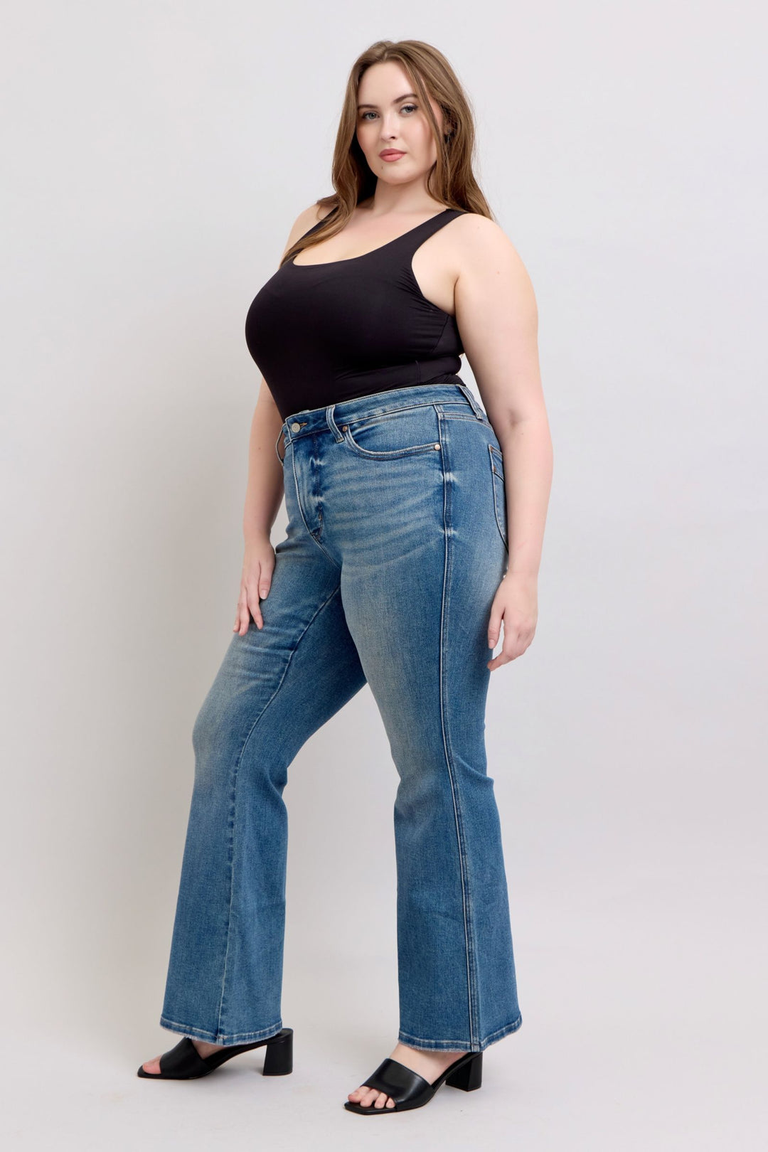 Denim - Judy Blue MR Tummy Control Vintage Wash Jeans - - Cultured Cloths Apparel