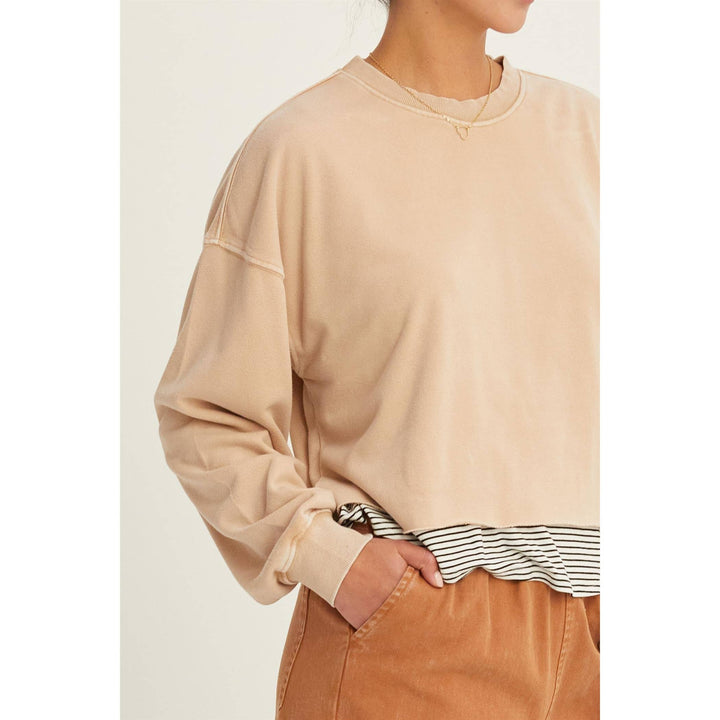 Women's Long Sleeve - CROPPED CREWNECK SWEATSHIRT WITH RAW HEM -  - Cultured Cloths Apparel