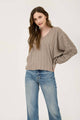 Women's Long Sleeve - V NECK LONG SLEEVE KNIT TOP -  - Cultured Cloths Apparel