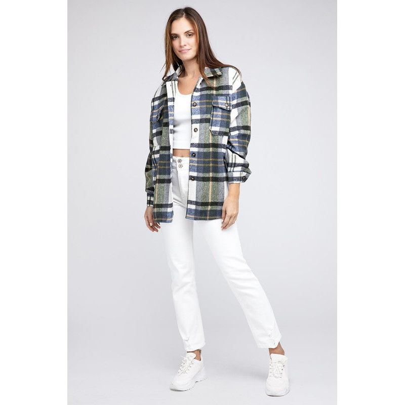 Women's Long Sleeve - Textured Shirts With Big Checkered Point -  - Cultured Cloths Apparel