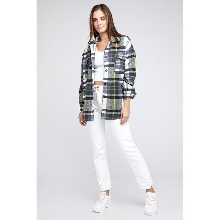 Women's Long Sleeve - Textured Shirts With Big Checkered Point -  - Cultured Cloths Apparel