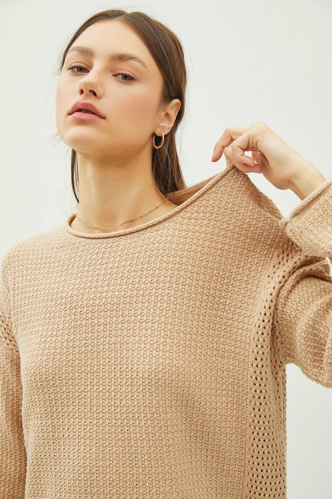 Women's Sweaters - BOXY WAFFLE KNIT SWEATER -  - Cultured Cloths Apparel