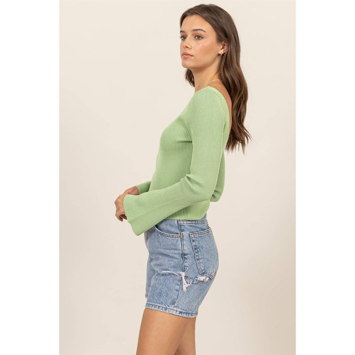 Women's Long Sleeve - OPEN-BACK RIBBED KNIT TOP -  - Cultured Cloths Apparel