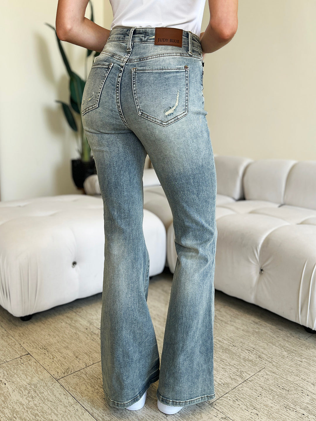 Denim - Judy Blue Full Size Mid Rise Flare Jeans -  - Cultured Cloths Apparel