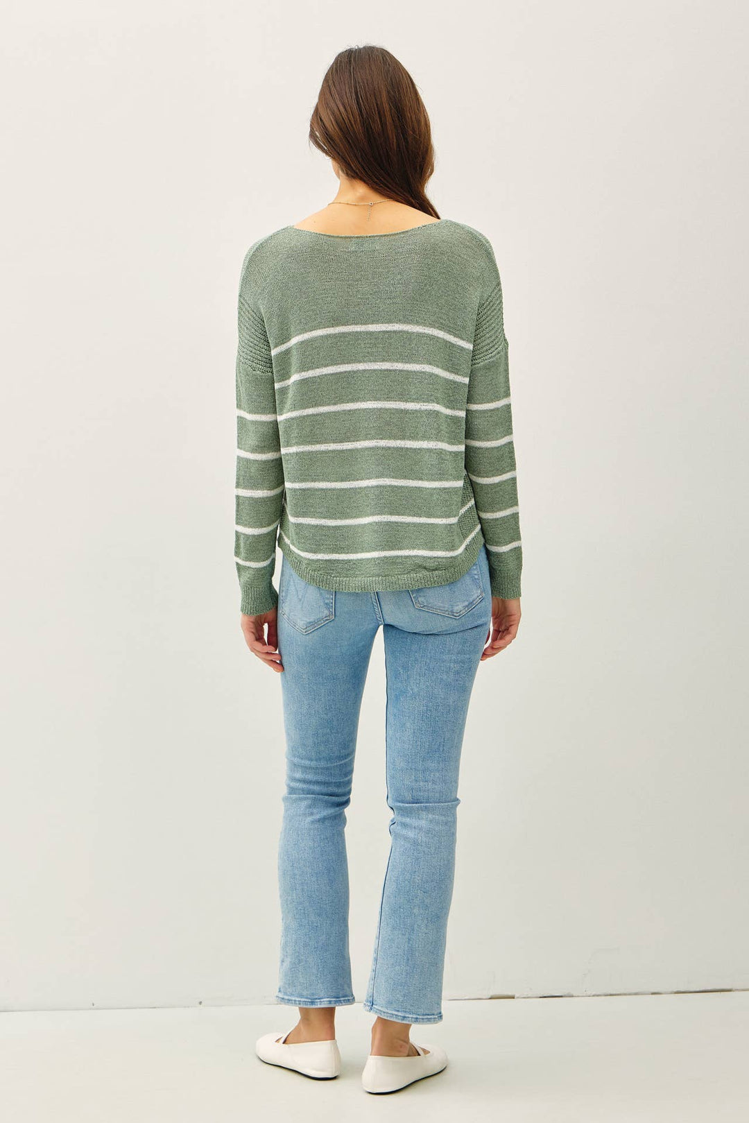 Women's Sweaters - STRIPED LIGHTWEIGHT SWEATER - - Cultured Cloths Apparel