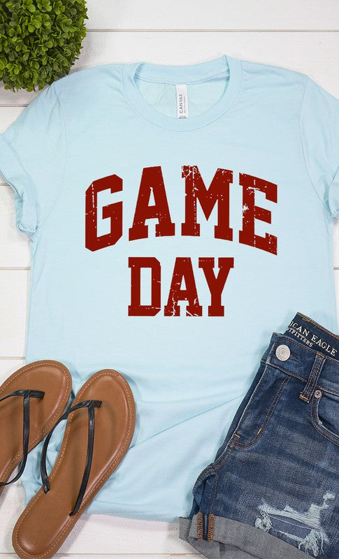 Graphic T-Shirts - Vintage Game Day Graphic Tee - Heather Ice Blue - Cultured Cloths Apparel