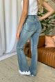 Denim - Judy Blue Full Size Medium Rise Tummy Control Destroy Flare -  - Cultured Cloths Apparel