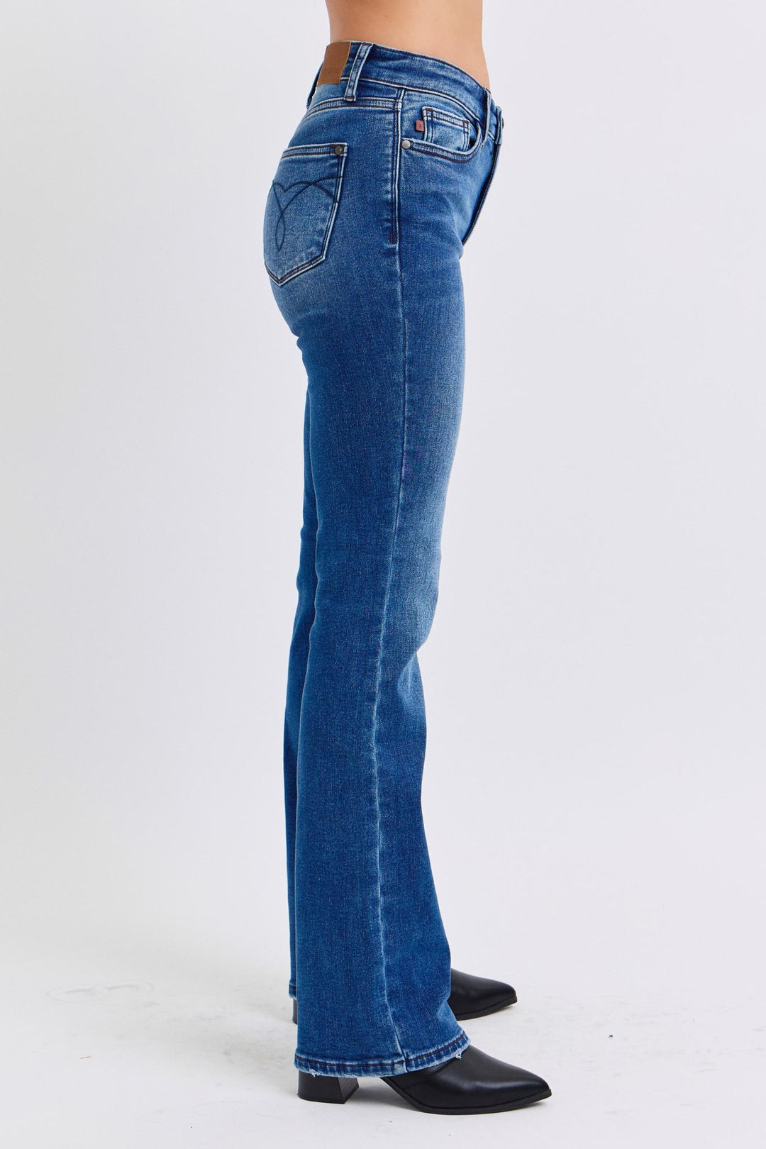 Denim - Judy Blue Full Size Mid-Rise Bootcut Jeans with Pockets - - Cultured Cloths Apparel