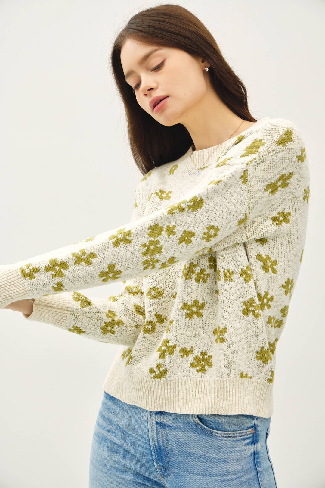 Women's Sweaters - FLORAL SWEATER TOP - - Cultured Cloths Apparel