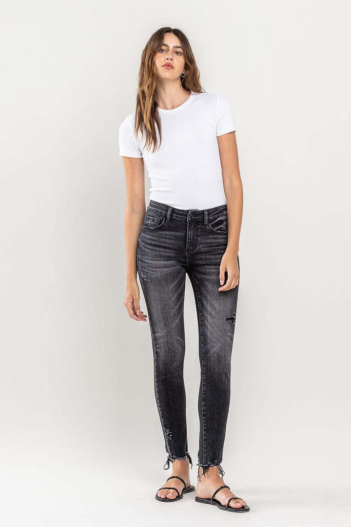 Denim - Lovervet Raw Hem Cropped Skinny Jeans -  - Cultured Cloths Apparel