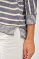 Women's Sweaters - LIGHT STRIPED WAFFLE KNIT DOLMAN SLEEVE SWEATER -  - Cultured Cloths Apparel