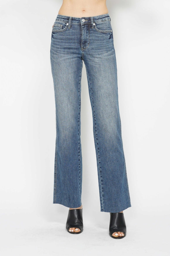 Denim - Judy Blue Full Size Tummy Control Straight Jeans - Medium - Cultured Cloths Apparel