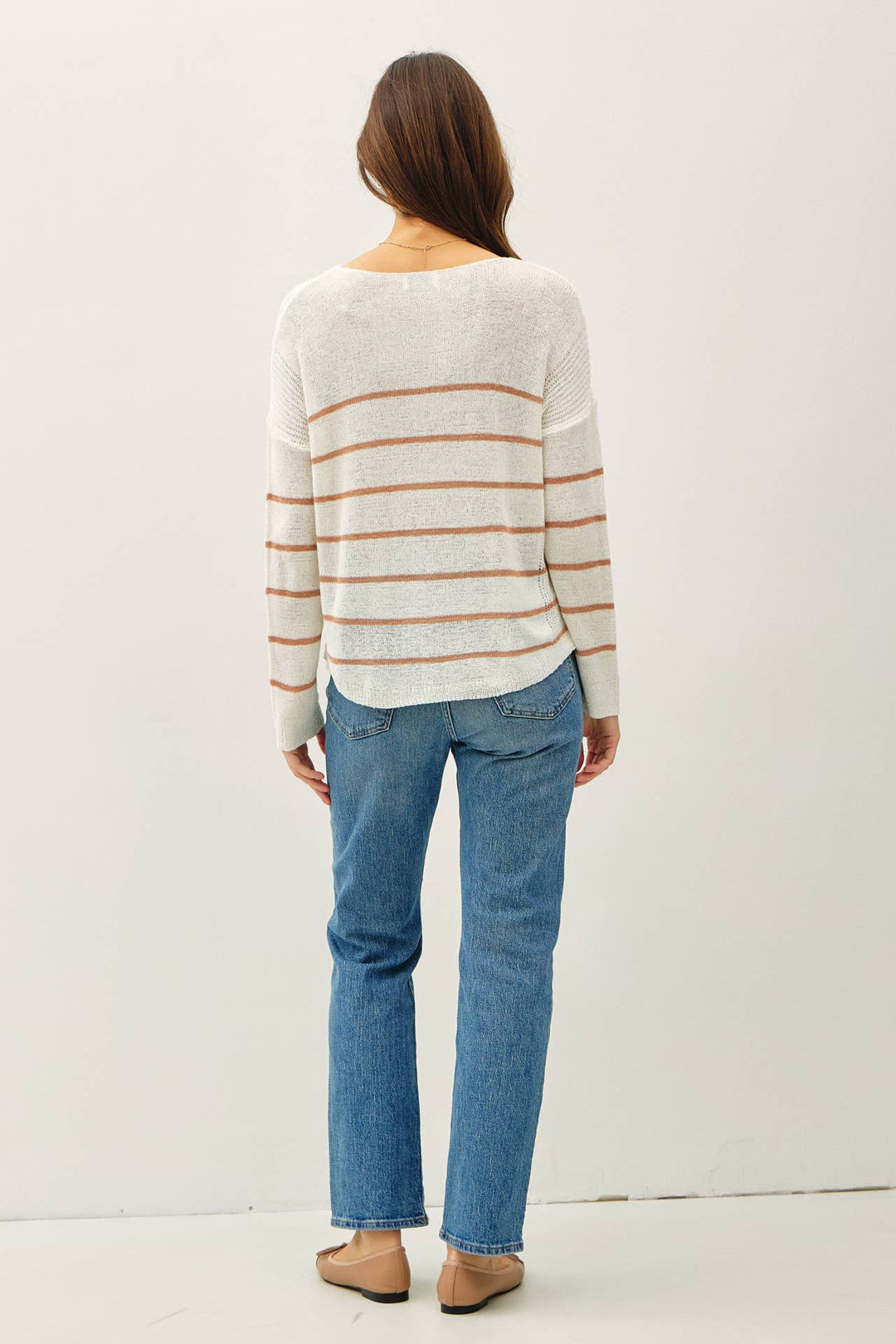 Women's Sweaters - STRIPED LIGHTWEIGHT SWEATER - - Cultured Cloths Apparel