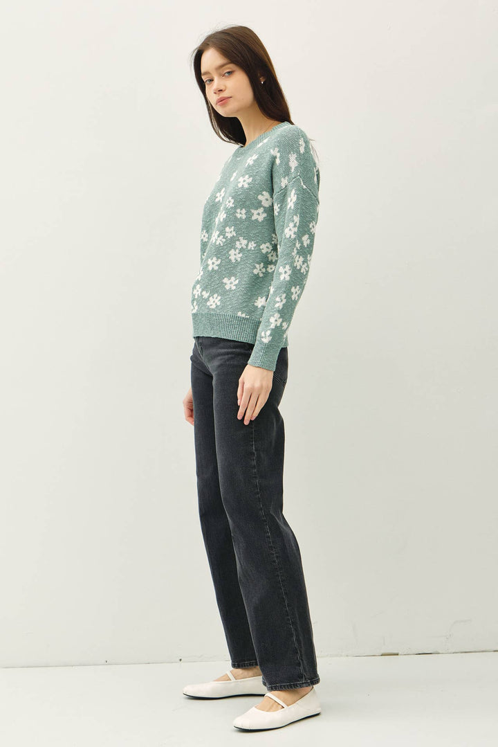 Women's Sweaters - FLORAL SWEATER TOP - - Cultured Cloths Apparel