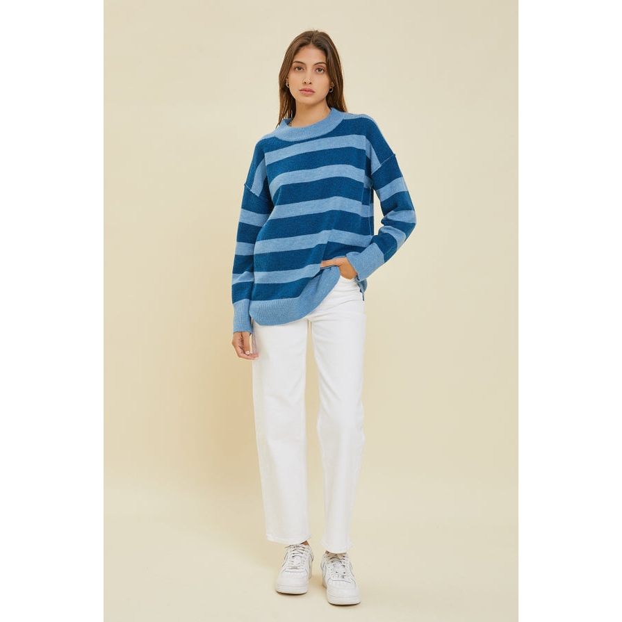 Women's Sweaters - Striped & Comfy Sweater -  - Cultured Cloths Apparel