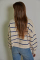 Women's Sweaters - Striped Crew Neck Long Sleeve Pullover Sweater Top -  - Cultured Cloths Apparel