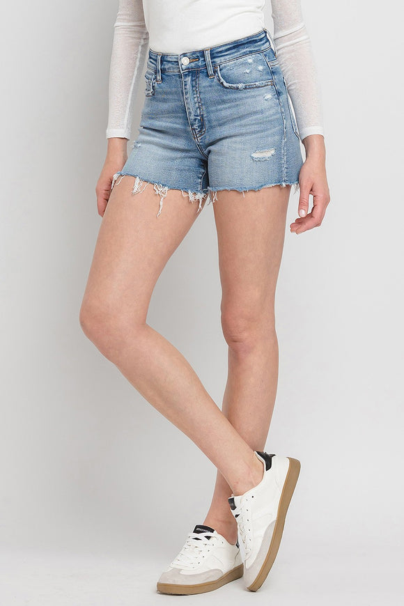 Women's Shorts - Vervet by Flying Monkey High Rise Denim Shorts - Light - Cultured Cloths Apparel