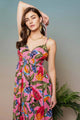 Women's Dresses - TRIPICAL PRINT V NECK MIDI DRESS -  - Cultured Cloths Apparel