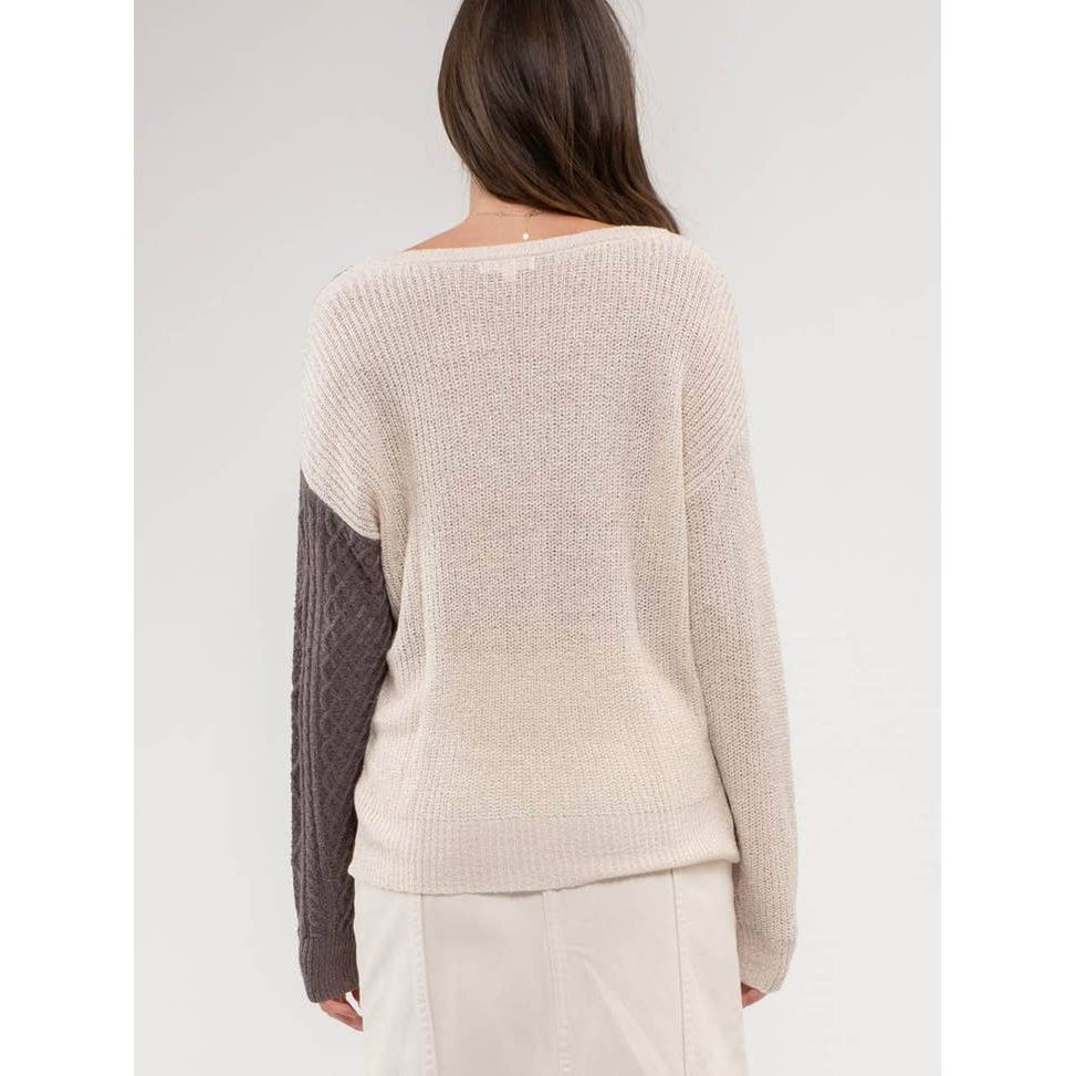 Women's Sweaters - Lightweight Colorblock Knit -  - Cultured Cloths Apparel