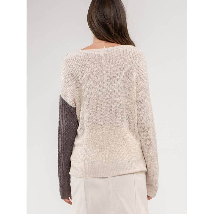 Women's Sweaters - Lightweight Colorblock Knit -  - Cultured Cloths Apparel