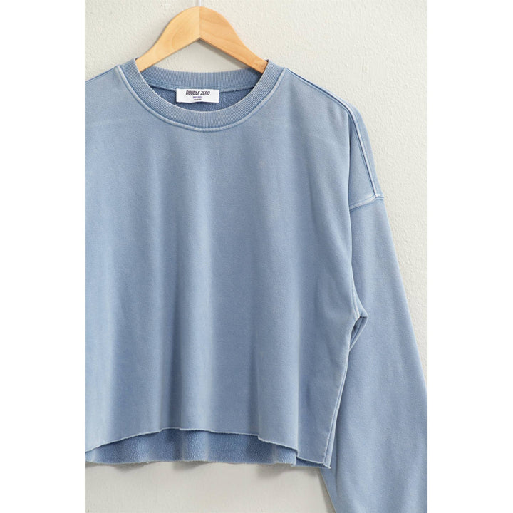 Women's Long Sleeve - CROPPED CREWNECK SWEATSHIRT WITH RAW HEM -  - Cultured Cloths Apparel