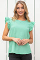 Women's Short Sleeve - Ruffled Sleeves Top -  - Cultured Cloths Apparel