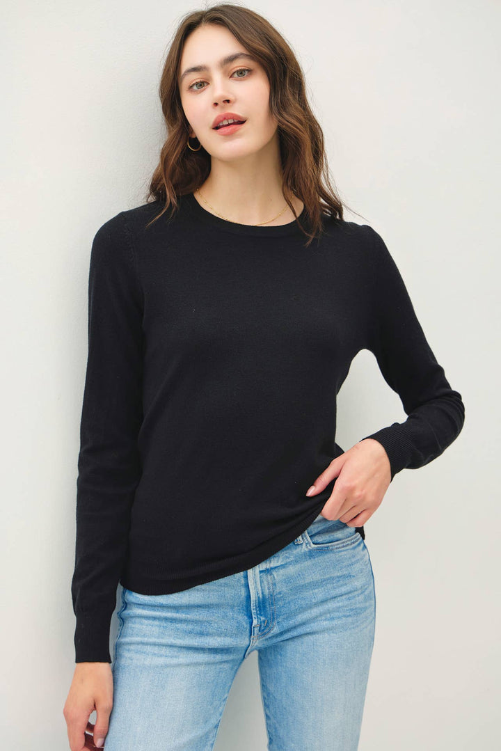 Women's Sweaters - BASIC CREW NECK SOFT KNIT SWEATER -  - Cultured Cloths Apparel