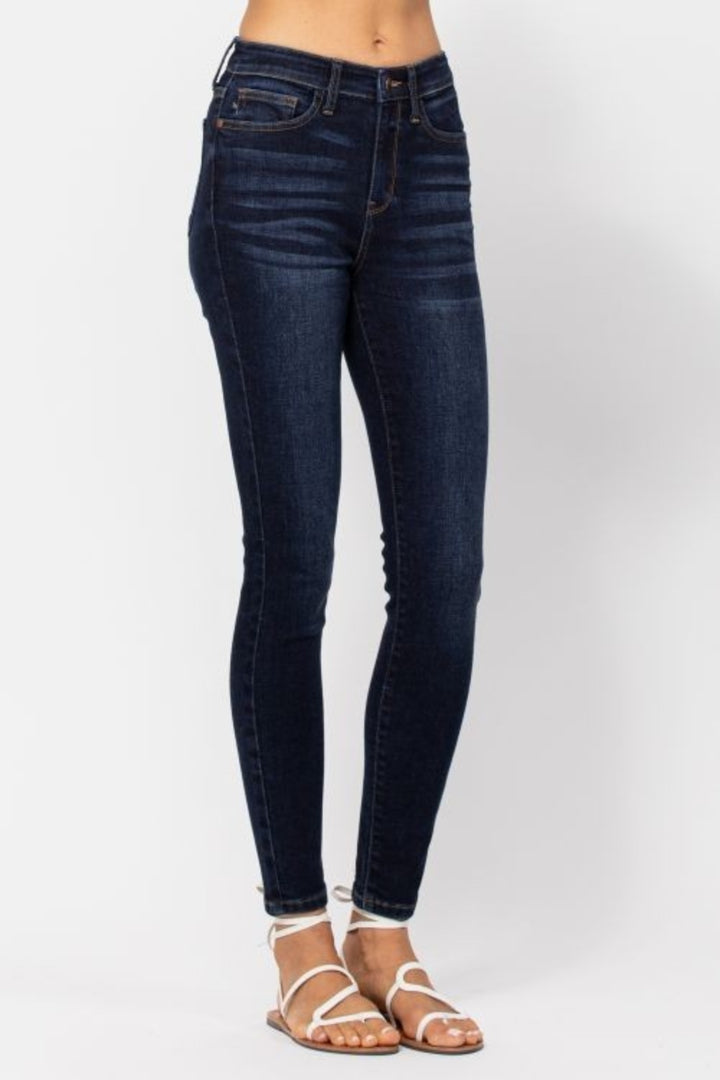 Denim - Judy Blue Full Size High Waist Handsand Skinny Jeans -  - Cultured Cloths Apparel