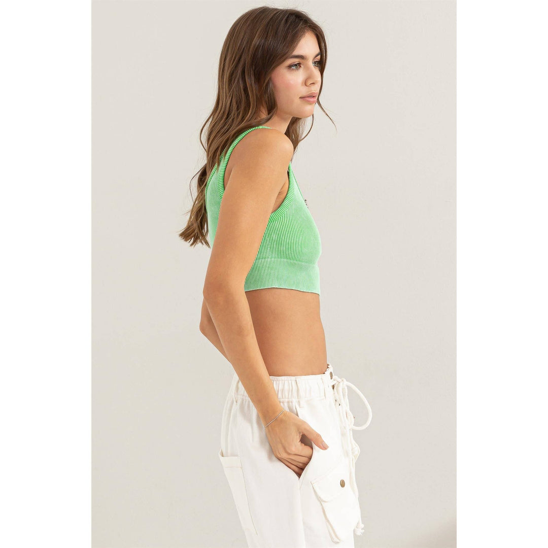 Athleisure - MINERAL WASH SEAMLESS BRA TOP -  - Cultured Cloths Apparel