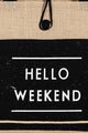 Handbags - Fame Hello Weekend Burlap Tote Bag -  - Cultured Cloths Apparel